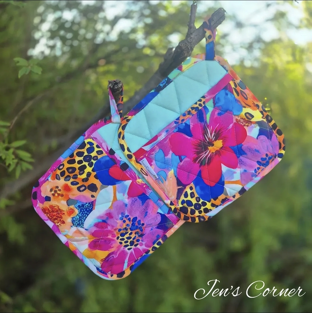 Floral Square Oven Mitts